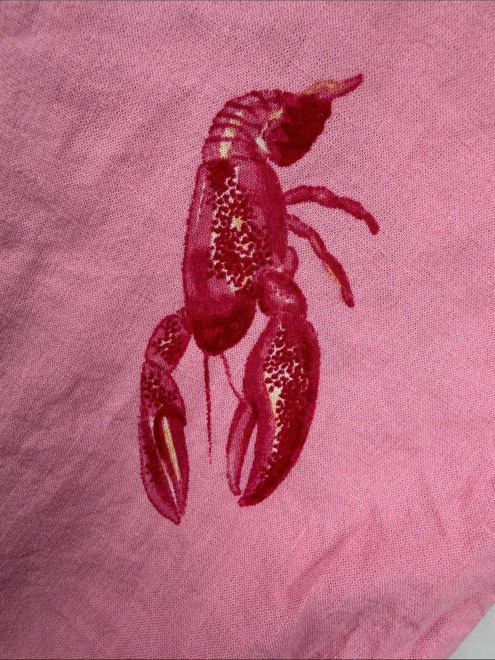 Pink Lobster Linen Viscous Print Button-Down Shirt SzXL - Picture 6 of 12